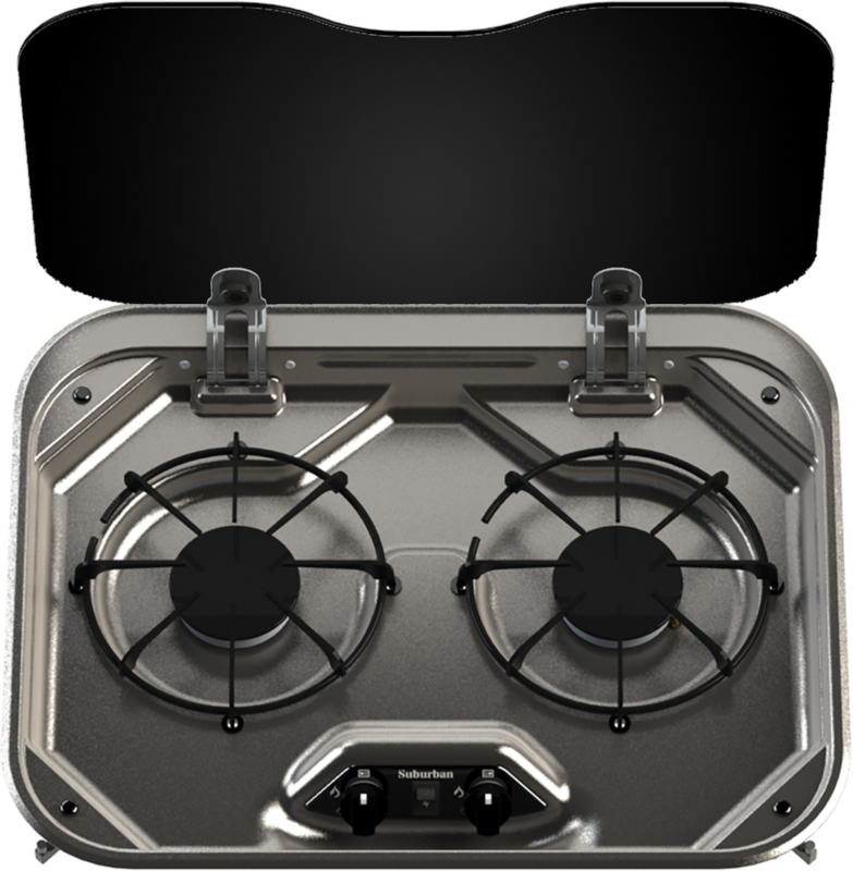 Suburban Dual Burner Cooktop Range with Flush Mount Glass Cover  • 3333AST