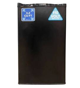 Everchill RV Refrigerator - 110V, 3.2 cu. ft., Left Hinge, Black with Stainless Steel Trim  • BC-90LHH