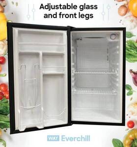 Everchill RV Refrigerator - 110V, 3.2 cu. ft., Left Hinge, Black with Stainless Steel Trim  • BC-90LHH