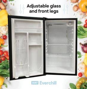 Everchill RV Refrigerator - 110V, 3.2 cu. ft., Right Hinge, Black with Stainless Steel Trim  • BC-90RHH