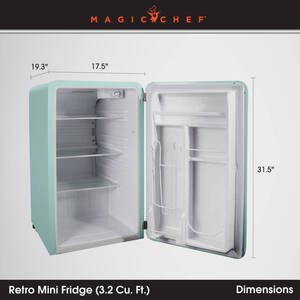 Magic Chef 3.2 cu. ft. Retro Mini Refrigerator, Mint Green  • MCR32CHM