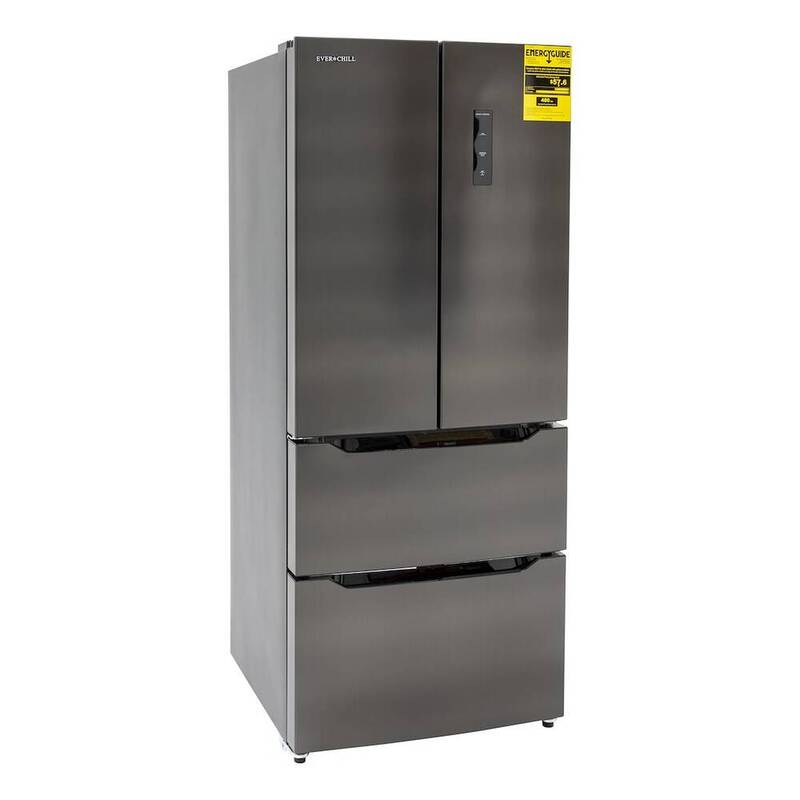 Everchill RV Refrigerator - 12V, 16.2 cu. ft., 4 French Doors, Black Glass  • SRM-418CBG-E