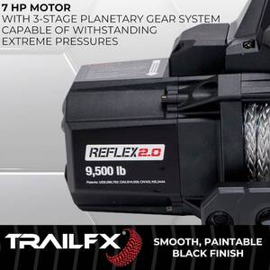 TrailFX Reflex 2.0 Synthetic Rope Winch 9500 Lb  • WRS295B