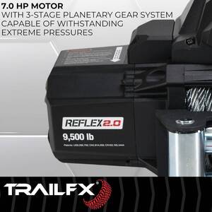 TrailFX Reflex 2.0 Steel Cable Winch 9500 Lb  • WR295B