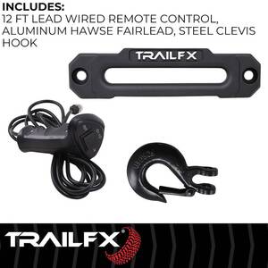 TrailFX X95 Winch with Synthetic Rope, 9.5K, Wired Remote  • WXVS95B