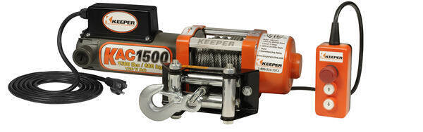 Keeper KAC1500,110/120V AC Electric Winch, 1500lb Single Line Pull  • KAC15042