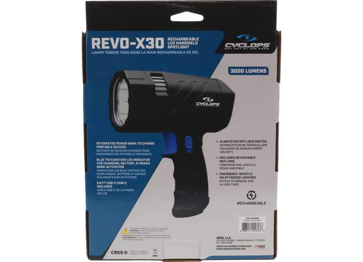 Cyclops Revo X-30 Spotlight, 3000 Lumens  • CYC-RVX30