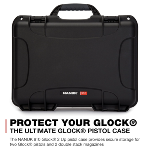 Nanuk 910 2 Up Gun Case for Glock, Black  • 910-GLOCK1