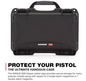 Nanuk 909 Classic Pistol Case, Black  • 909-CLASG1