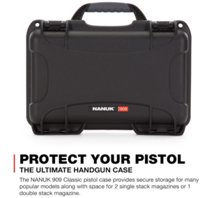 Nanuk 909 Classic Pistol Case, Black  • 909-CLASG1