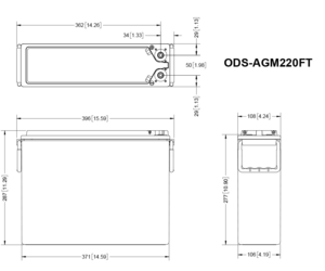 Odyssey AGM Extreme 12V Battery  • ODS-AGM220FT