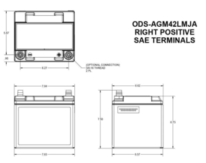 Odyssey Extreme Series AGM 12V Battery  • ODS-AGM42LMJA