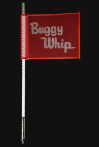 Buggy Whip 2' White Led Whip with Threaded Base & Red Flag  • BWLED2WT