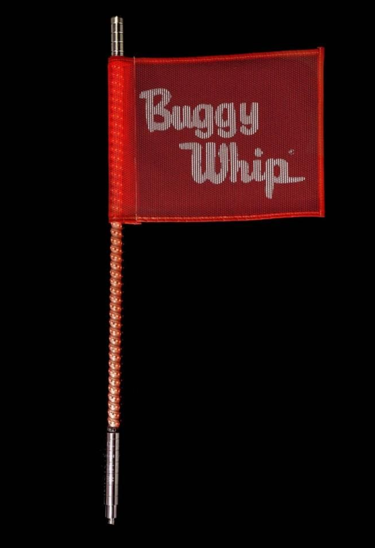 Buggy Whip 6' Red Led Whip with Quick Release Base & Red Flag  • BWLED6RQ