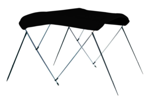 Carver Jet Black Sunbrella Acrylic 3-Bow Ready to Assemble Bimini Canvas with Storage Boot, 6' L x 85