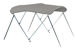 Carver Cadet Gray Sunbrella Acrylic 3-Bow Ready to Assemble Bimini Canvas with Storage Boot, 6' L x 85