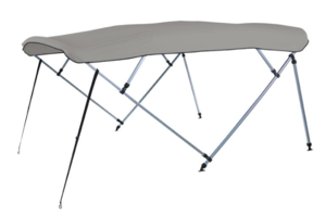 Carver Cadet Gray Sunbrella Acrylic Square Tube 4-Bow Standard Pontoon Bimini Top with Storage Boot, 8' L x 96