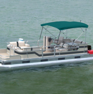 Carver Persian Green Sunbrella Acrylic Square Tube 4-Bow Standard Pontoon Bimini Top with Storage Boot, 8' L x 96