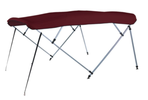 Carver Burgundy Sunbrella Acrylic Square Tube 4-Bow Standard Pontoon Bimini Top with Storage Boot  • 510A-08