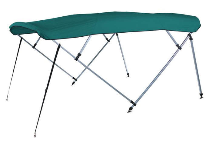 Carver Persian Green Sunbrella Acrylic Square Tube 4-Bow Standard Pontoon Bimini Top with Storage Boot, 8' L x 96