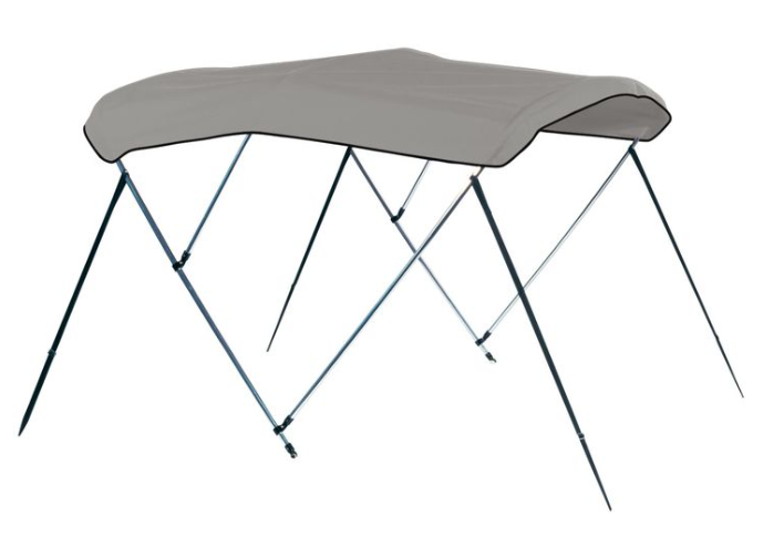 Carver Cadet Gray Sunbrella Acrylic 3-Bow Ready to Assemble Bimini Canvas with Storage Boot, 6' L x 91