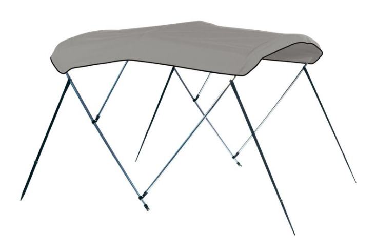 Carver Cadet Gray Sunbrella Acrylic 3-Bow Ready to Assemble Bimini Canvas with Storage Boot, 6' L x 85