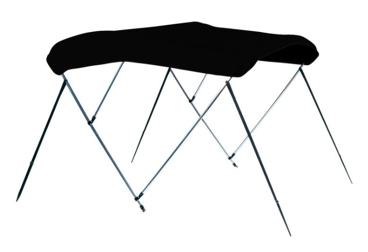 Carver Jet Black Sunbrella Acrylic 3-Bow Ready to Assemble Bimini Canvas with Storage Boot, 6' L x 85