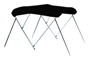 Carver Jet Black Sunbrella Acrylic 3-Bow Ready to Assemble Bimini Canvas with Storage Boot, 6' L x 73