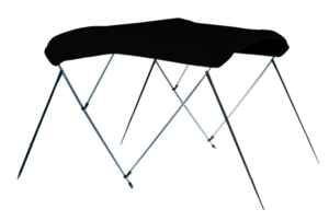 Carver Jet Black Sunbrella Acrylic 3-Bow Ready to Assemble Bimini Canvas with Storage Boot, 6' L x 67