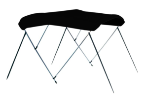 Carver Jet Black Sunbrella Acrylic 3-Bow Ready to Assemble Bimini Canvas with Storage Boot, 6' L x 67