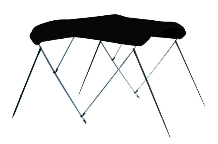 Carver Jet Black Sunbrella Acrylic 3-Bow Ready to Assemble Bimini Canvas with Storage Boot, 6' L x 79