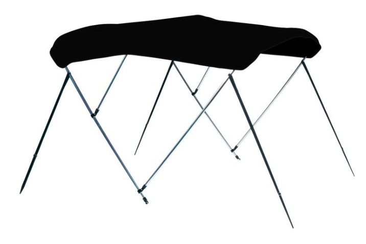 Carver Jet Black Sunbrella  Acrylic 3-Bow Ready to Assemble Bimini Canvas with Storage Boot, 6' L x 79