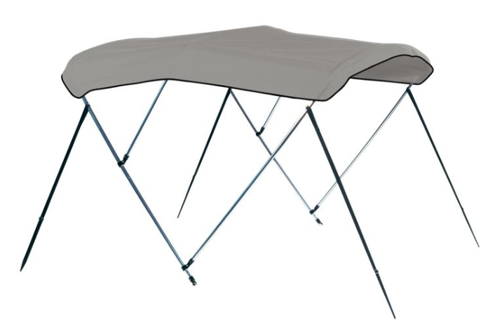 Carver Cadet Gray Sunbrella Acrylic 3-Bow Ready to Assemble Bimini Canvas with Storage Boot, 6' L x 79