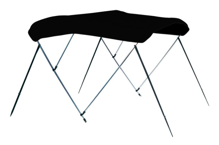 Carver Jet Black Sunbrella Acrylic 3-Bow Ready to Assemble Bimini Canvas with Storage Boot, 6' L x 73