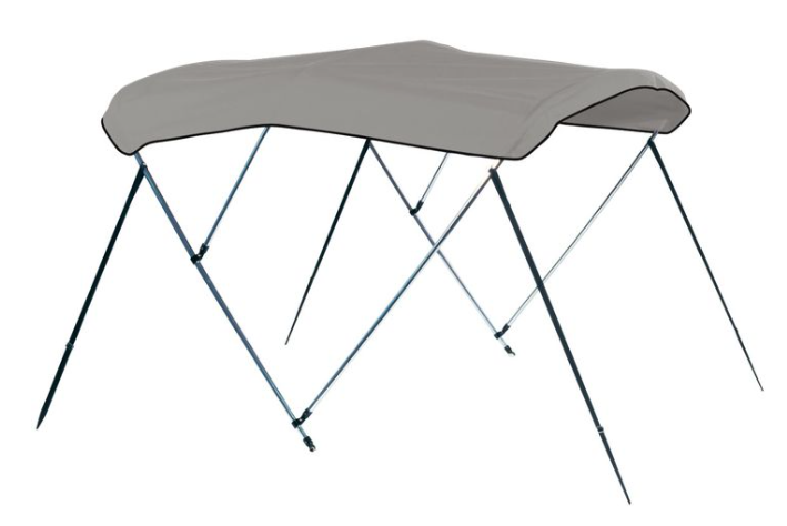 Carver Cadet Gray Sunbrella Acrylic 3-Bow Ready to Assemble Bimini Canvas with Storage Boot, 6' L x 73