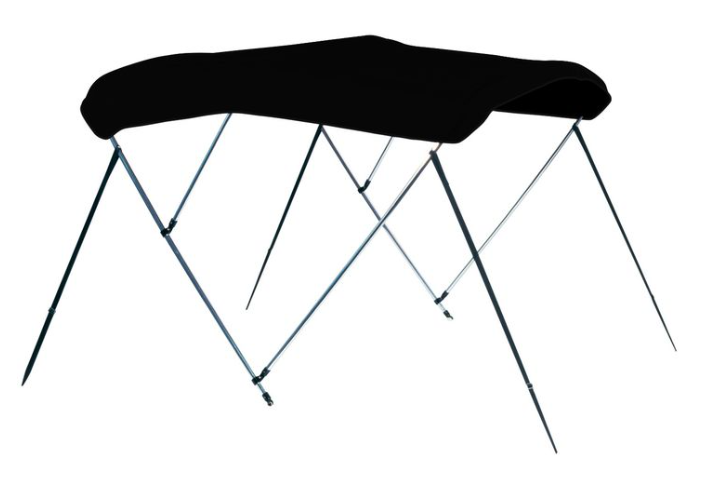 Carver Jet Black Sunbrella Acrylic 3-Bow Ready to Assemble Bimini Canvas with Storage Boot, 6' L x 73