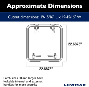 Lewmar Low Profile Replacement Flange Base Hatch- Size 60  • 2020206872