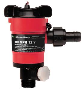 Johnson Pump Twin Port 500GPH Livewell Aerating Pump - 12V  &bull; 48503