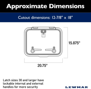 Lewmar Low Profile Replacement Flange Base Hatch - Size 30  • 2020206728