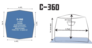 Clam C-360 2-3 Person 6'x6' Portable Hub Ice Fishing Shelter  • 114474