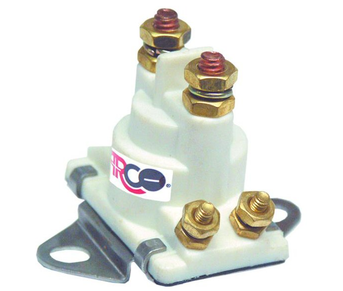 Arco Marine Mercruiser, Mercury Solenoid, Isolated Base, 12V, White Housing  • SW064