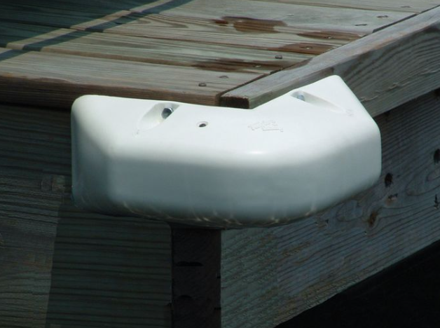 Taylor Made Dock Pro Heavy-Duty Vinyl Dock Corner Bumper, White, 13'L x 4