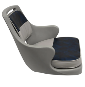 Wise Freshwater Pilot Chair w/ Armrests, Grey/Navy  • 8WD015-3-660