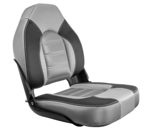 Springfield Marine Skipper Premium Boat Seat, High Back, Charcoal/Gray Black Shell  • 1061063-B