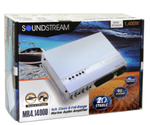 Soundstream Rubicon Nano Marine 1400W Class D 4-Channel Amplifier, White  • MR41400D