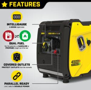 Champion Power Equipment 4500W Electric Start Dual Fuel Inverter  • 200988