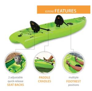Lifetime Kokanee 106 Sit-On-Top Tandem Kayak - Lime Green  • 90436