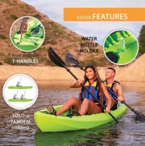 Lifetime Kokanee 106 Sit-On-Top Tandem Kayak - Lime Green  • 90436