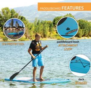 Lifetime Amped 110 Stand Up Paddleboard (SUP) with Paddle - Glacier Blue  • 90579