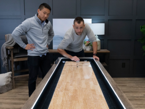 American Legend Brookdale 9' LED Shuffleboard Table w/ Bonus Bowling Game  • AL5002W